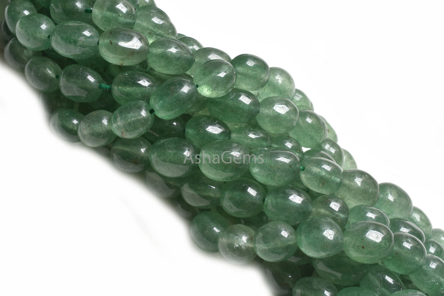 Natural Green Strawberry Handmade Oval Shape Beads, Fine Strawberry Quartz Smooth Puff Oval Uneven Nugget Gemstone Bead Jewelry making Craft