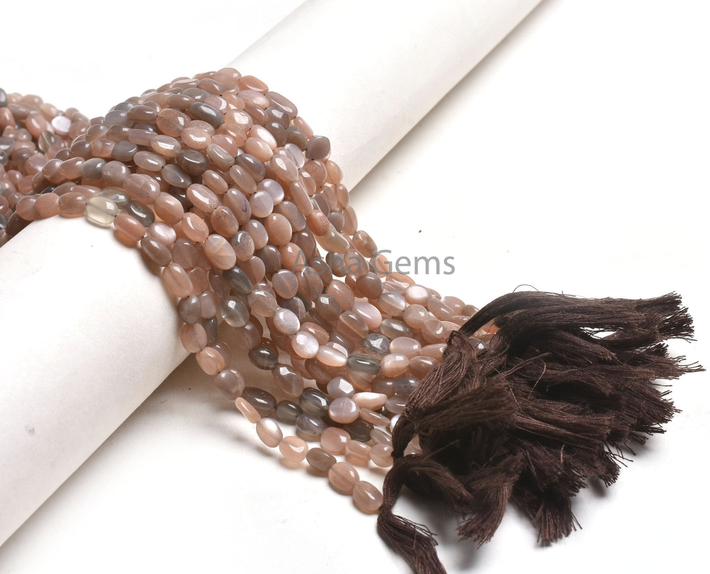 Fine Chocolate Moonstone Smooth Handmade Oval Gemstone Beads, Natural Shaded Chocolate Moonstone Straight Drill Oval Bead Jewelry Handicraft