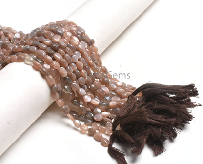 Fine Chocolate Moonstone Smooth Handmade Oval Gemstone Beads, Natural Shaded Chocolate Moonstone Straight Drill Oval Bead Jewelry Handicraft