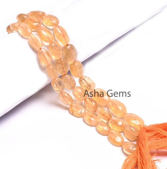 Natural Yellow Citrine Smooth Oval Gemstone Loose Beads,12.5"Citrine Plain Oval Shape Handmade Beads, Citrine Bead Jewelry Making Craft SALE