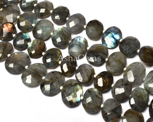 Beautiful Flashy  Black rainbow Faceted Oval Shape Beads,9" Strand Natural Fire Labradorite Fancy Oval Beads, Labradorite Beads Jewelry SALE