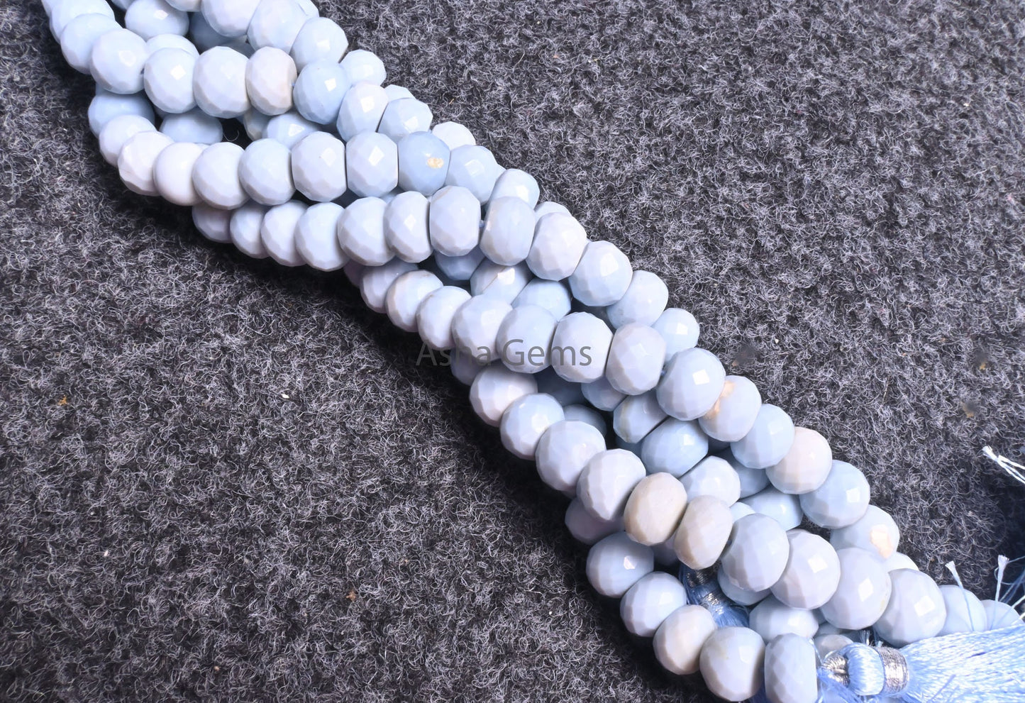 Fine Blue Oregon Opal Faceted Rondelle Gemstone Beads,8" Strand Light Blue Opal Indian Machine Cut Beads, Opal Beads Jewelry Handicraft SALE
