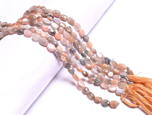 Natural Moonstone Smooth Oval Gemstone Beads, Shaded Sunshine Moonstone handmade Oval Shape Uneven moonstone Beads Jewelry making Craft SALE