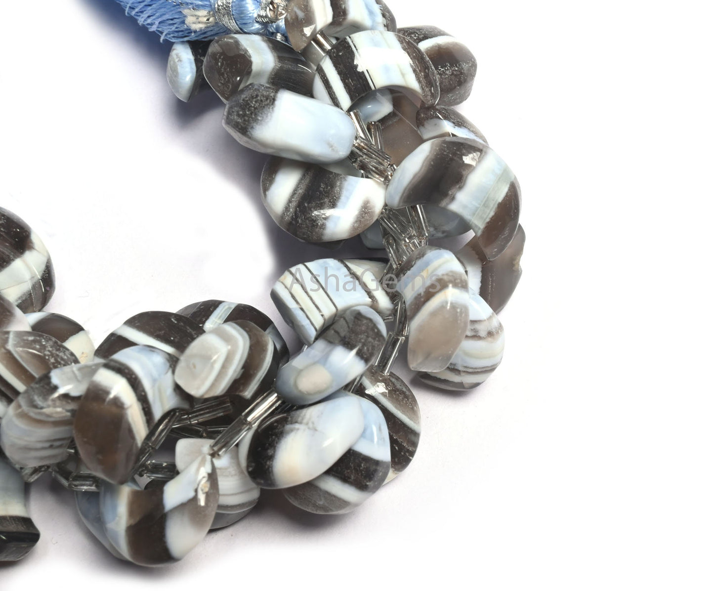 Beautiful Blue Boulder Opal Carving Half Moon Beads,9-15mm Boulder Opal Fancy Moon Side Drill Gemstone Smooth Beads, Blue Opal Beads Jewelry