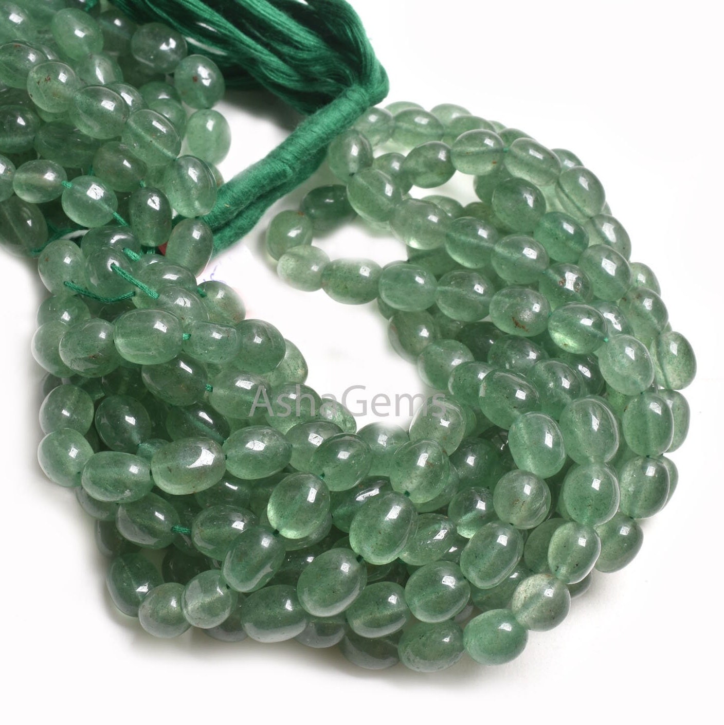 Natural Green Strawberry Handmade Oval Shape Beads, Fine Strawberry Quartz Smooth Puff Oval Uneven Nugget Gemstone Bead Jewelry making Craft