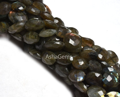 Natural Multi Fire Labradorite Faceted Oval Beads,10" Strand Labradorite beads, Black Rainbow Oval Briolette Gemstone beads For Jewelry SALE