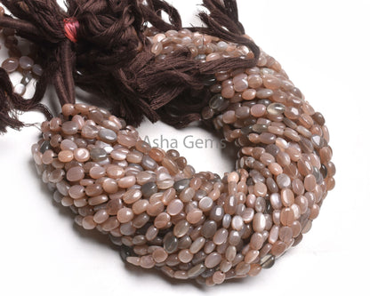 Fine Chocolate Moonstone Smooth Handmade Oval Gemstone Beads, Natural Shaded Chocolate Moonstone Straight Drill Oval Bead Jewelry Handicraft