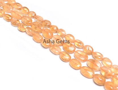 Natural Yellow Citrine Smooth Oval Gemstone Loose Beads,12.5"Citrine Plain Oval Shape Handmade Beads, Citrine Bead Jewelry Making Craft SALE