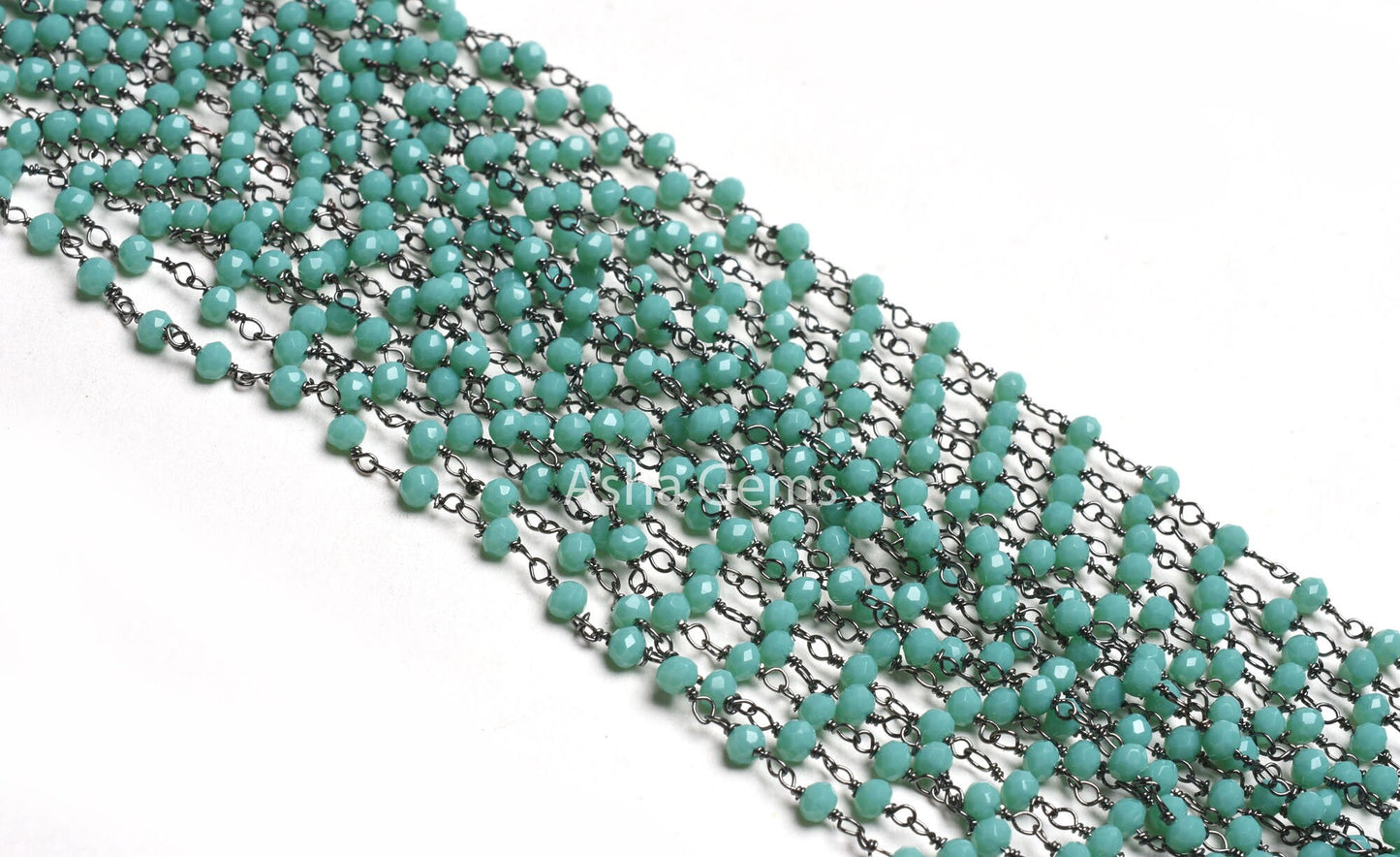 1,3,5,10,50 Feet Green Hydro Faceted Rondelle Beaded Rosary Chain, Black Plated Wire Jewelry Making Chain 3-3.5mm Gunmetal Chain Rosary SALE
