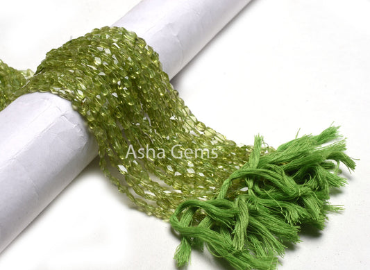 Beautiful Green Peridot faceted Oval Shape Beads,13" Strand Peridot Oval Briolette Straight Drill Gemstone Handmade Beads Handicraft Jewelry