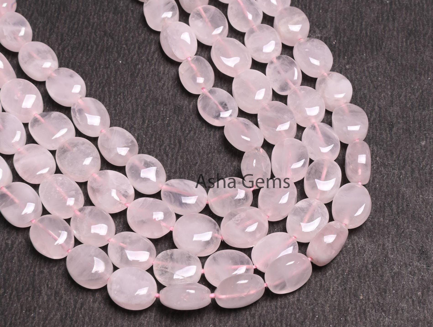 13" Natural Rose Quartz Smooth Oval Shape Gemstone Loose Beads,8-10 mm Pink rose Quartz Plain Oval handmade Beads Jewelry making Crafts SALE