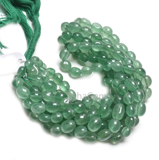 AAA Green Strawberry Quartz Smooth Handmade Oval Gemstone Beads,16" Strand Natural Strawberry Plain Uneven Puff Oval Bead Jewelry Craft SALE