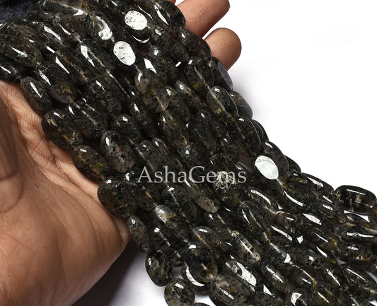Amazing Black Dot Quartz Smooth Uneven Oval Shape Gemstone Beads, Black Dot Quartz Plain Oval Beads, Quartz Handmade Loose Beads For Jewelry