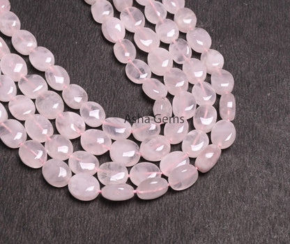 13" Natural Rose Quartz Smooth Oval Shape Gemstone Loose Beads,8-10 mm Pink rose Quartz Plain Oval handmade Beads Jewelry making Crafts SALE