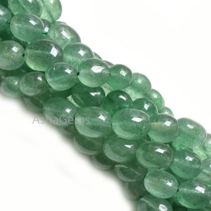 AAA Green Strawberry Quartz Smooth Handmade Oval Gemstone Beads,16" Strand Natural Strawberry Plain Uneven Puff Oval Bead Jewelry Craft SALE