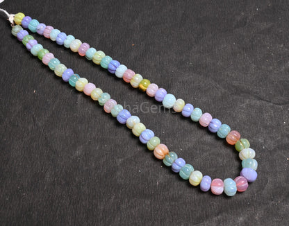 16" Beautiful Multi Color Opal Carved Pumpkin Gemstone Beads Necklace,8.5-9.5 mm Fine Disco Opal carving watermelon Handmade opal Beads SALE