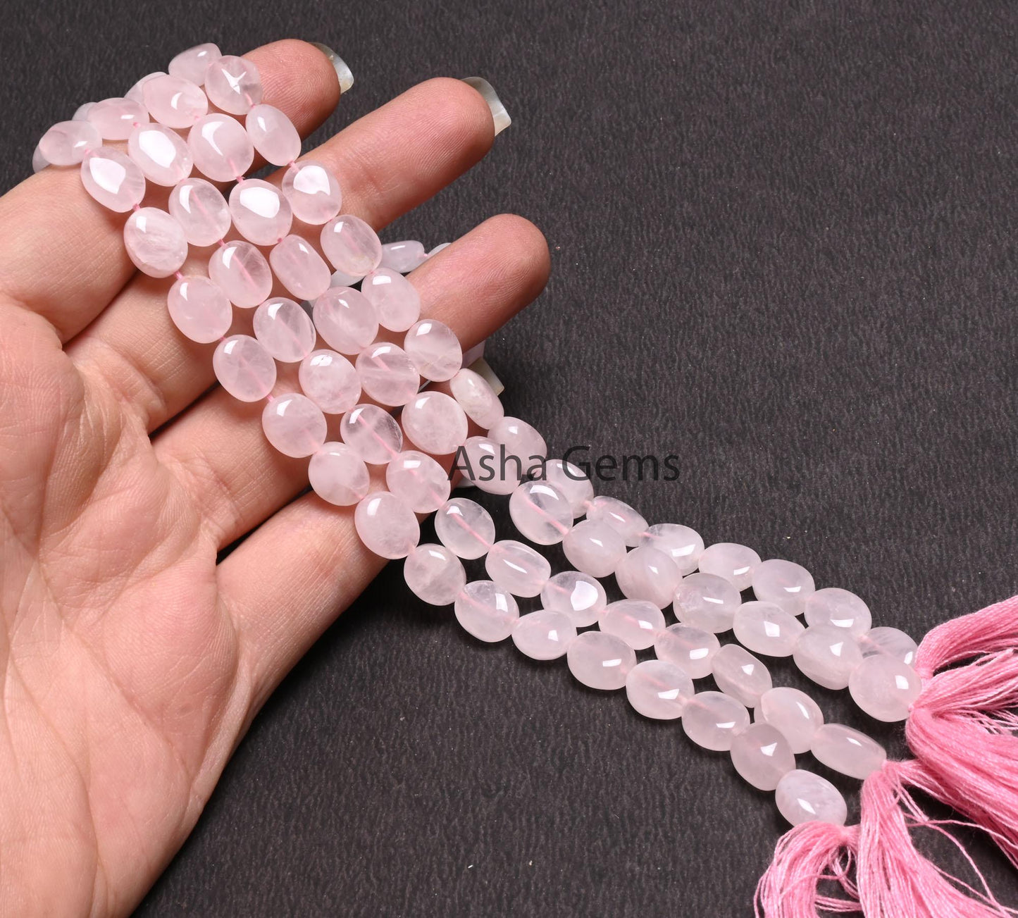 13" Natural Rose Quartz Smooth Oval Shape Gemstone Loose Beads,8-10 mm Pink rose Quartz Plain Oval handmade Beads Jewelry making Crafts SALE