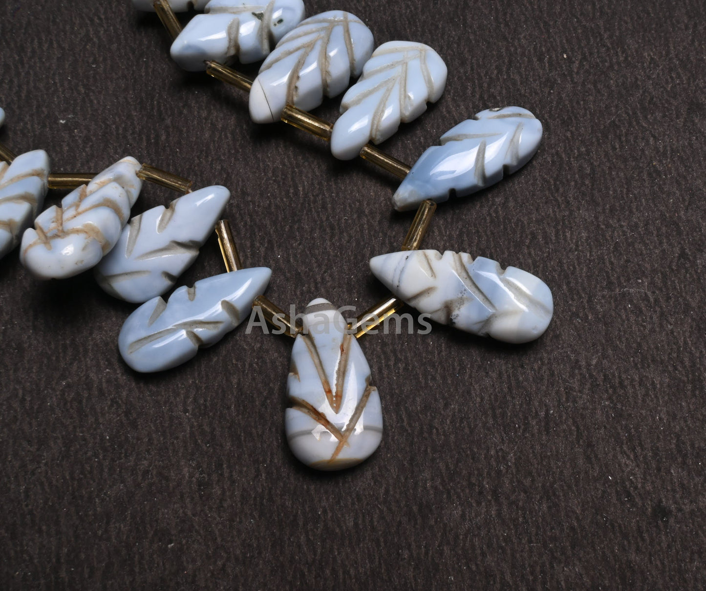 Beautiful Blue Oregon Opal Carving Pear Shape Gemstone Beads,8.5" Blue Opal Teardrop Handmade Carved Opal Beads Jewelry Makings Crafts SALE