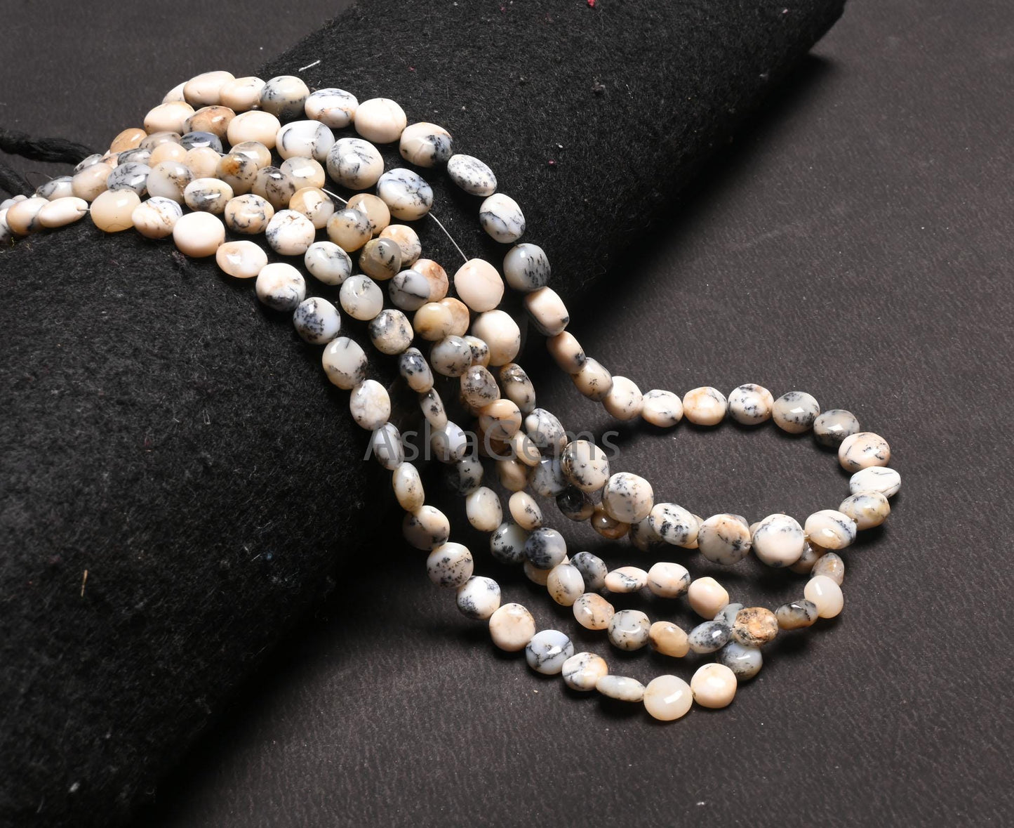 Natural Dendrite Opal Smooth Coin Shape handmade Beads,14" Fine Dendritic Opal Plain Coin Gemstone Straight Drill Opal Beads Jewelry Crafts