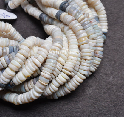 6 mm Beautiful Shaded Australian Opal Heishi Tyre Beads,16" Rare Australian Opal Smooth flat wheel Handmade Gemstone Natural Opal Beads SALE