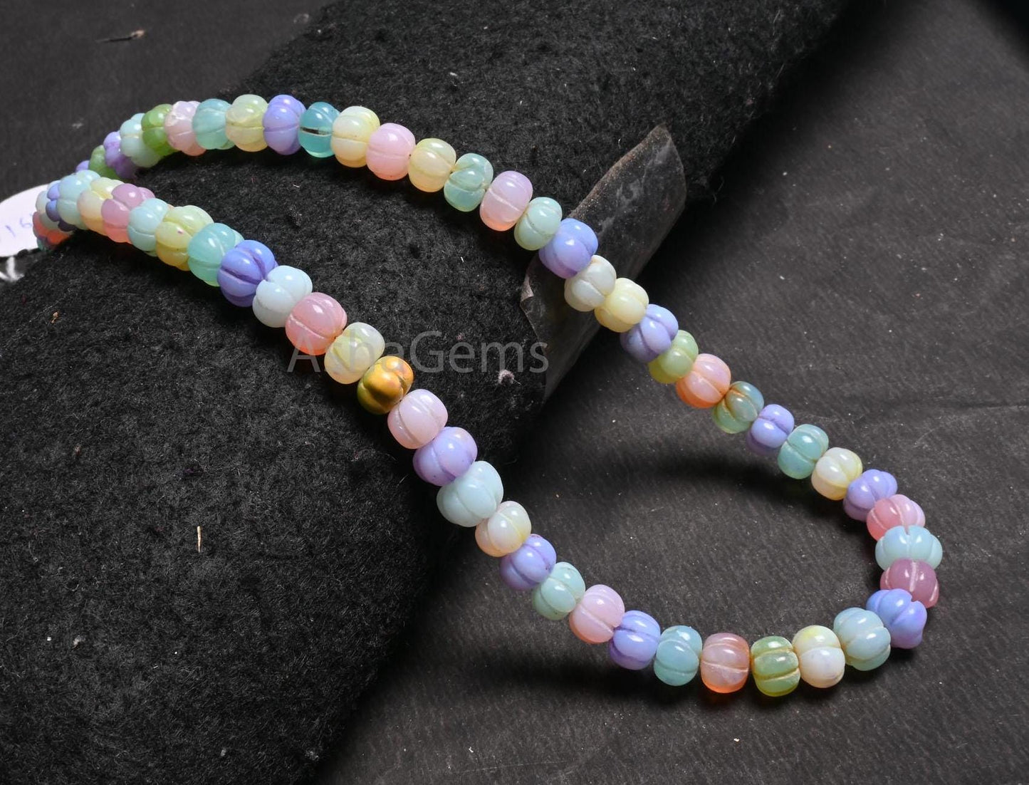 16" Beautiful Multi Color Opal Carved Pumpkin Gemstone Beads Necklace,8.5-9.5 mm Fine Disco Opal carving watermelon Handmade opal Beads SALE