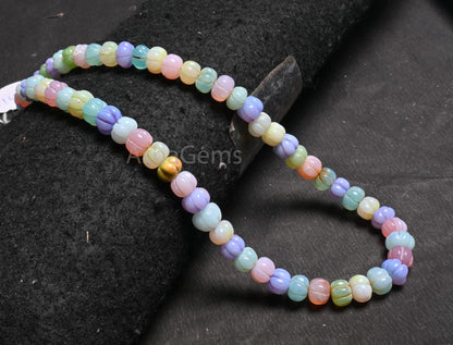 16" Beautiful Multi Color Opal Carved Pumpkin Gemstone Beads Necklace,8.5-9.5 mm Fine Disco Opal carving watermelon Handmade opal Beads SALE