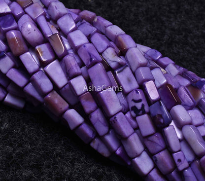 Beautiful purple opal smooth Rectangle shape beads,13" Strand Charoite color Opal Plain Handmade rectangle Beads Opal Beads For Jewelry SALE