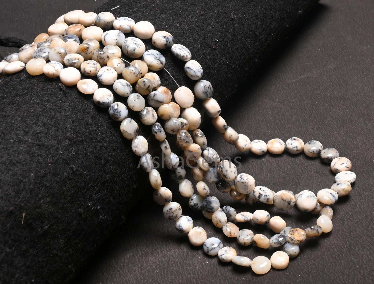 Natural Dendrite Opal Smooth Coin Shape handmade Beads,14" Fine Dendritic Opal Plain Coin Gemstone Straight Drill Opal Beads Jewelry Crafts