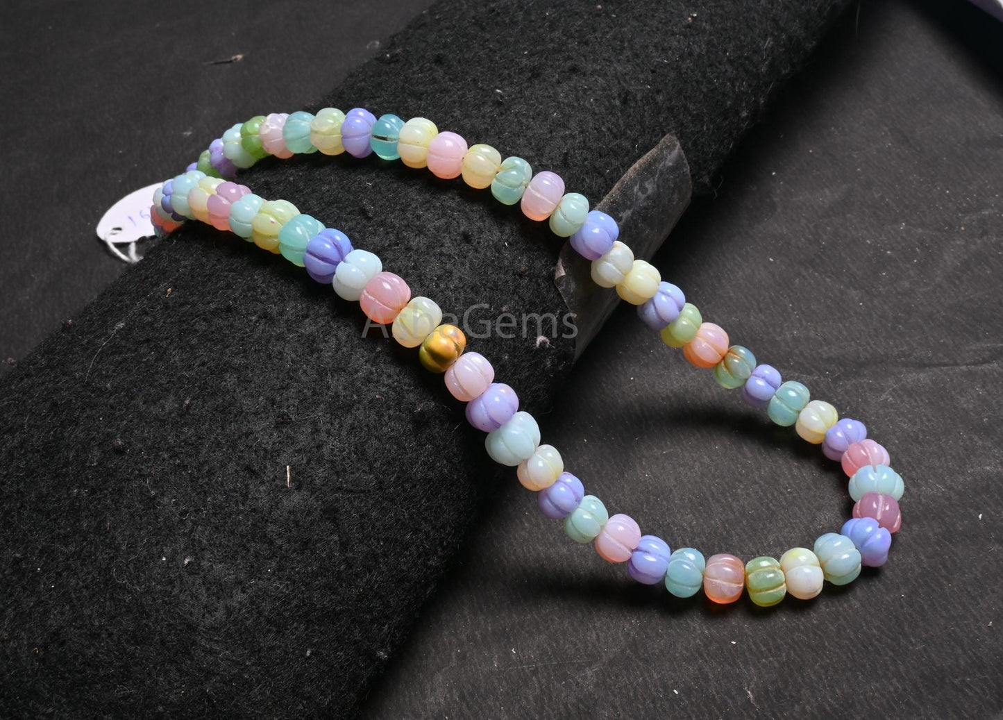 16" Beautiful Multi Color Opal Carved Pumpkin Gemstone Beads Necklace,8.5-9.5 mm Fine Disco Opal carving watermelon Handmade opal Beads SALE