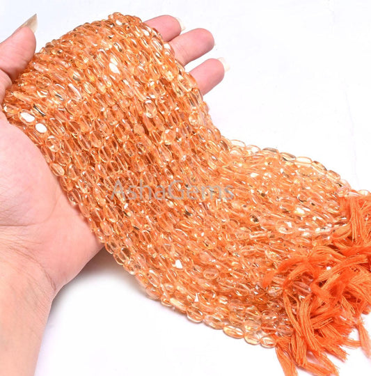 Beautiful Citrine Quartz Flat Oval Uneven Shape Handmade Beads, Natural Yellow Citrine Plain Oval Gemstone Citrine Beads Jewelry Crafts SALE
