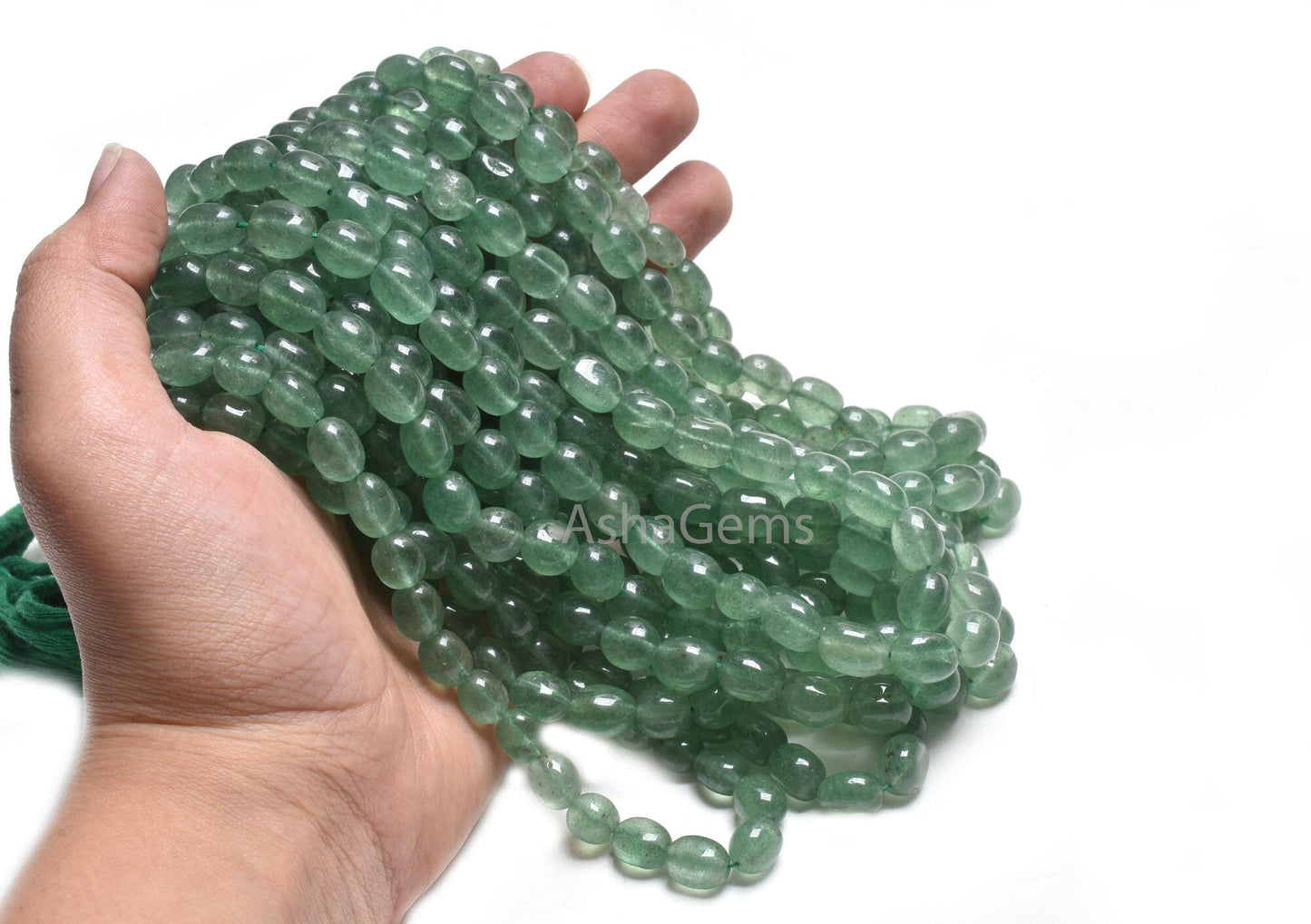 Natural Green Strawberry Handmade Oval Shape Beads, Fine Strawberry Quartz Smooth Puff Oval Uneven Nugget Gemstone Bead Jewelry making Craft