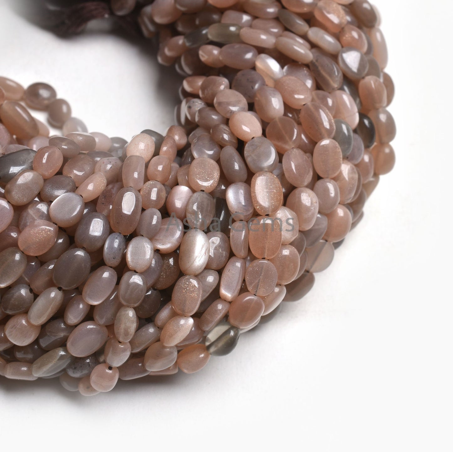 Fine Chocolate Moonstone Smooth Handmade Oval Gemstone Beads, Natural Shaded Chocolate Moonstone Straight Drill Oval Bead Jewelry Handicraft