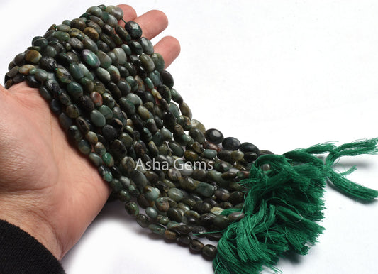 Natural Emerald Smooth Oval Shape Gemstone Beads,12" Strand Shaded Sakota Emerald Oval Uneven Handmade Plain Beads, Emerald Loose Beads SALE