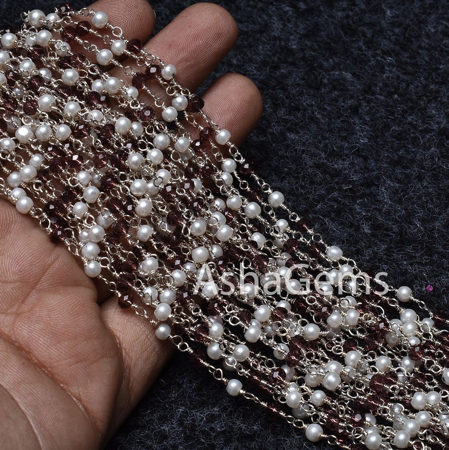 1,3,10,50 Foot bulk roll Silver Plated wire Wrapped Beads Rosary Chain Pearl garnet Hydro Roindelle Chains Jewelry Making Finding Craft SALE