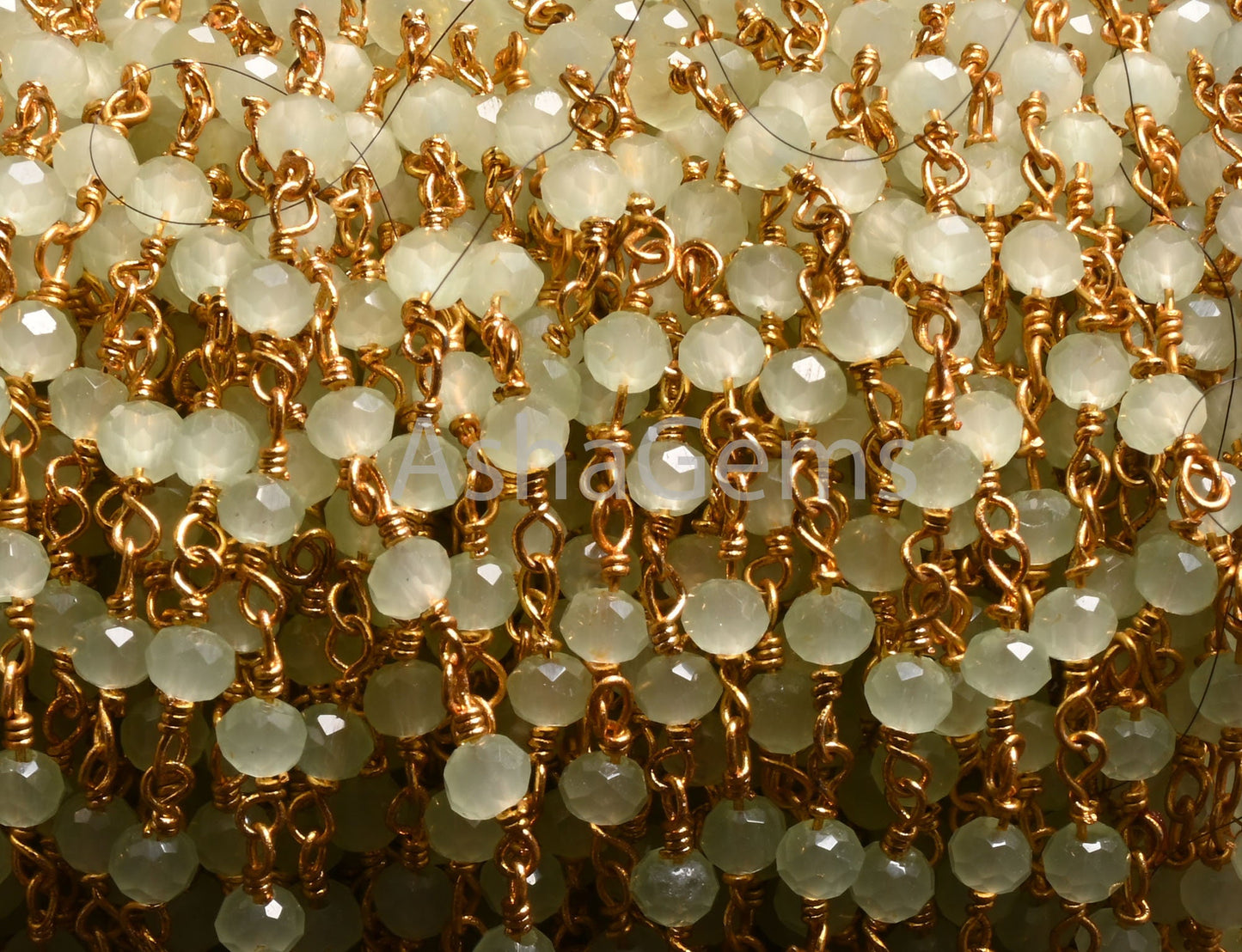 1,3,10,50 Feet Bulk Roll Green Prehnite Hydro Faceted Beads Rosary Chain Gold Plated Wire wrapped Beaded Chain Rosary Handicraft DIY Crafts